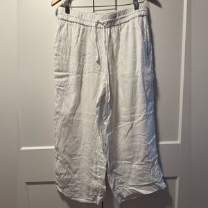 J. Crew White Linen Relaxed Fit Drawstring